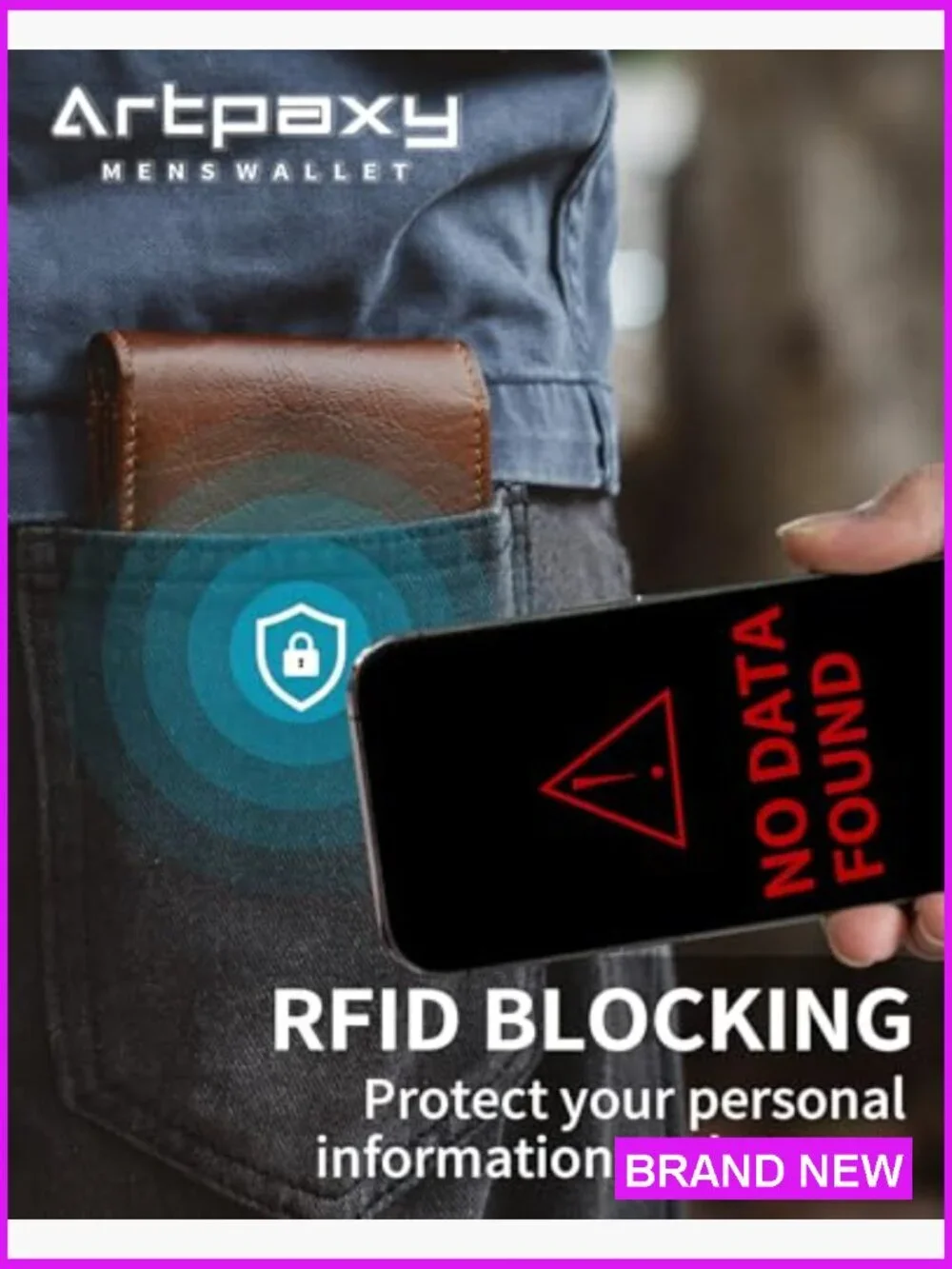 Genuine Leather Bifold RFID Blocking Wallet Men's Classic 13 Card Slots